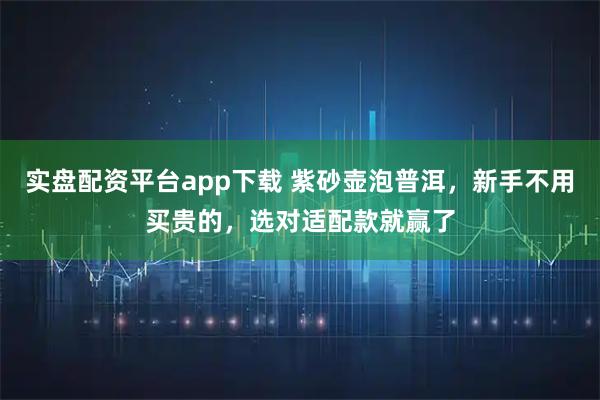 实盘配资平台app下载 紫砂壶泡普洱，新手不用买贵的，选对适配款就赢了